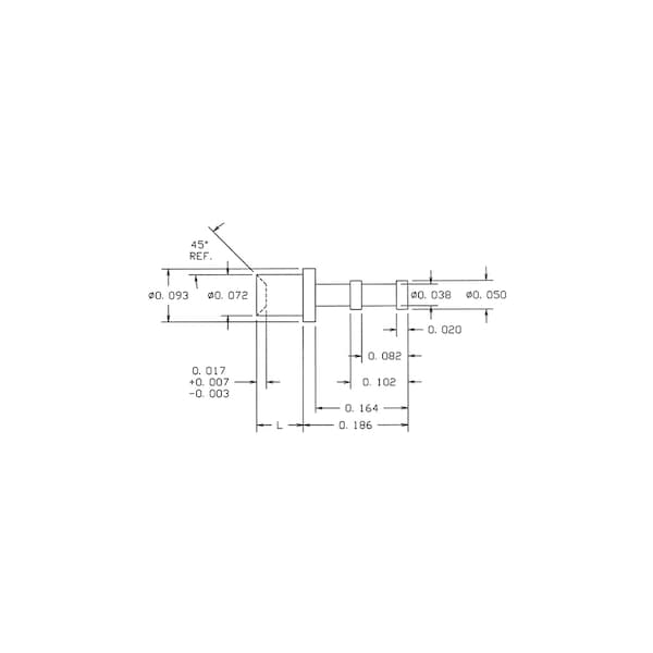 Concord Electronics MIL NON-INS DBLTURRET TERM, 0.299" L, 0.076", 15R-201-3-05-500 15R-201-3-05